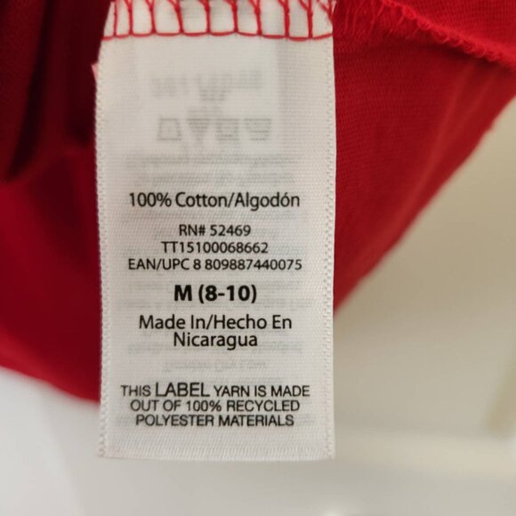 Time and Tru Red Relaxed Fit V-Neck T-Shirt M (8-10) 100% Cotton NWT - Picture 4 of 6